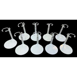 LOT (9) Vintage White KAISER Doll Stand 3" Base for 8" dolls like Blythe Ginny +